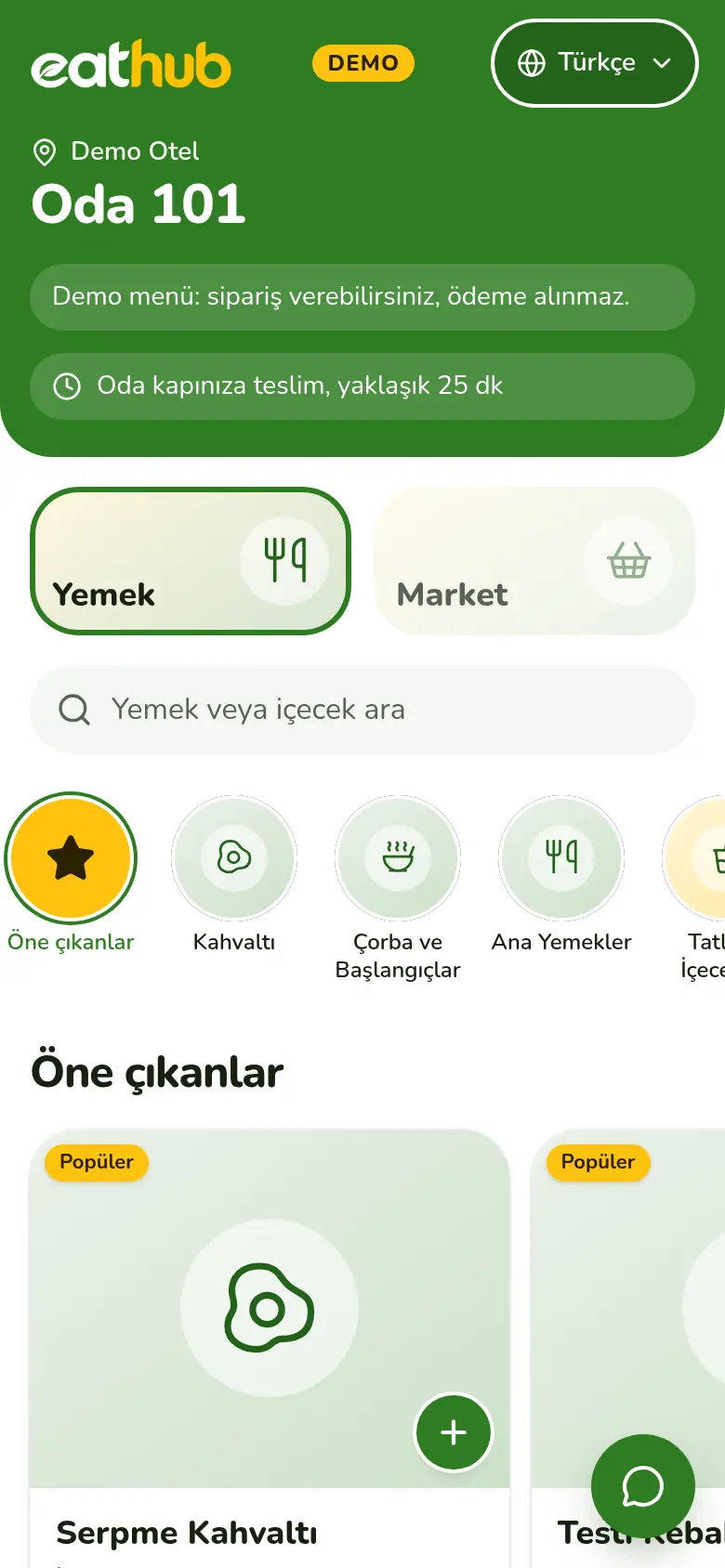 Telefonda dil seçici: misafirin seçebileceği diller listesi