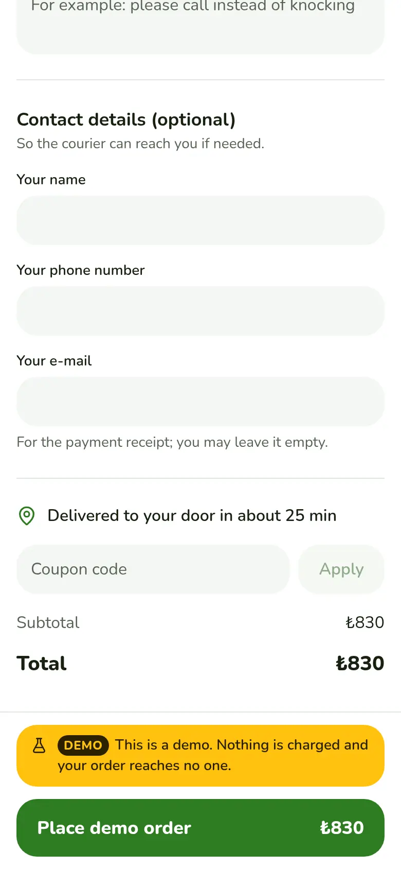 The checkout step: legal approval and the pay button